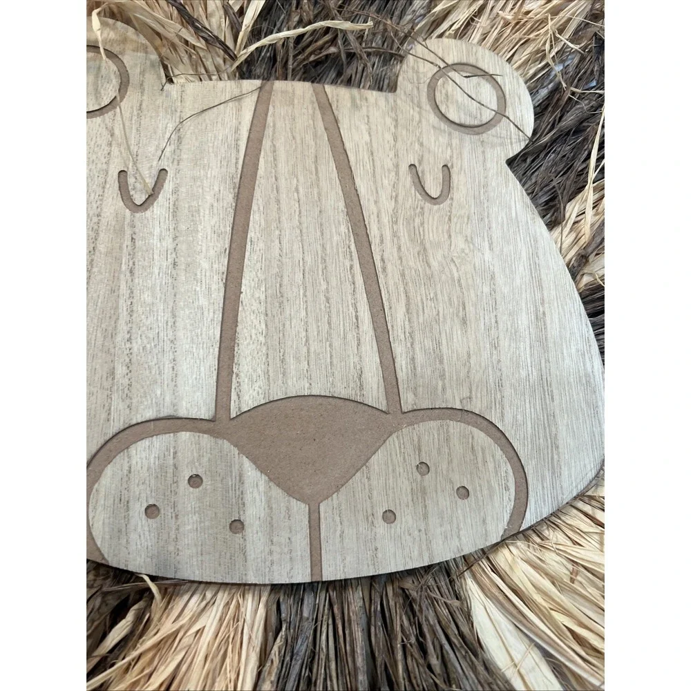 Lion & Giraffe Raffia Wall Decor‎ | Safari Jungle | Nursery | Kids Room | Decor
